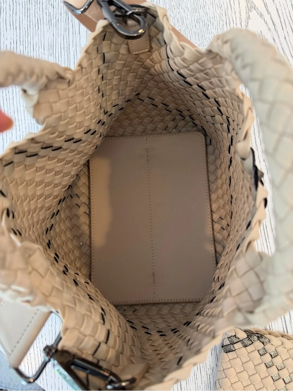 St. Barth's Moonlit Plaid Woven Mini Tote